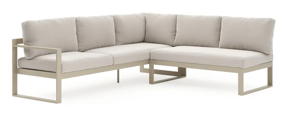 Favoriet Caldela loungehoek in beige aluminium met beige kussen