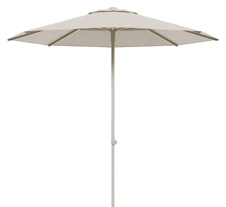 Umbria staanparasol in beige aluminium en All Weather Sunbrella beige parasoldoek - Dia. 250 cm (zonder voet) Shop Nu