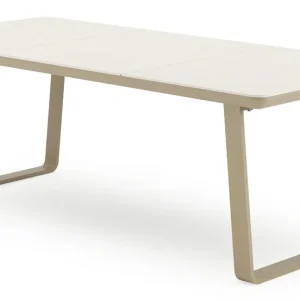 Veilige Betaling Alora tuintafel in beige aluminium en sintered stone beige - L 220 x B 100 x H 75 cm