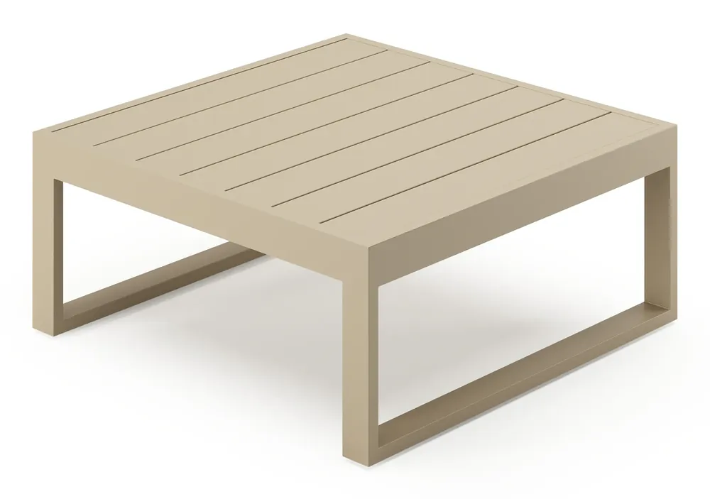 Caldela loungetafel in beige aluminium - L 70 x B 70 x H 31 cm Alleen Vandaag