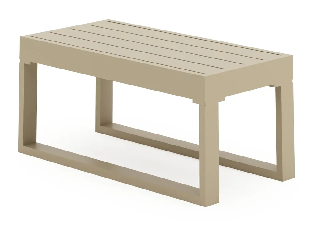 Direct Verzonden Caldela bijzettafel in beige aluminium - L 70 x B 34 x H 31 cm