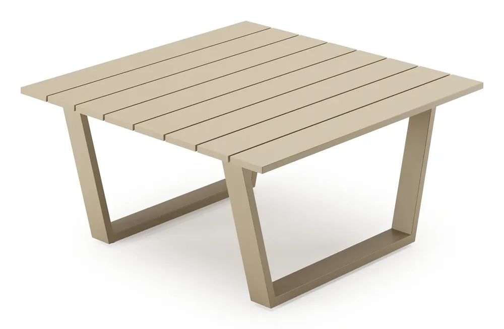 Gecertificeerd Alora loungetafel beige aluminium - L 77 x B 77 x H 36 cm