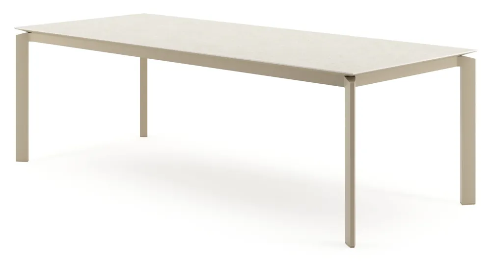 Cirello tuintafel rechthoekig in beige aluminium en volkeramiek Shilin - L 240 x B 100 x H 75 cm Lage Prijs