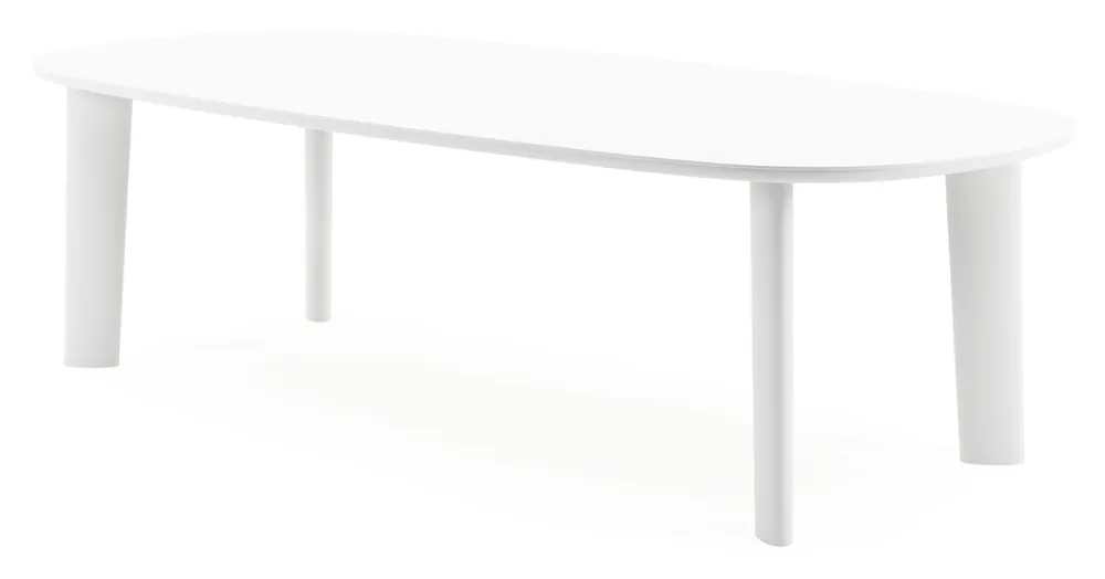 Amico tuintafel bombo in wit aluminium en volkeramiek Arctic White - L 270 x B 125 x H 74 cm Flitsaanbieding