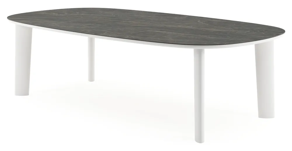 Amico tuintafel bombo xl in wit aluminium en volkeramiek Black Obsession - L 270 x B 148 x H 74 cm Korting