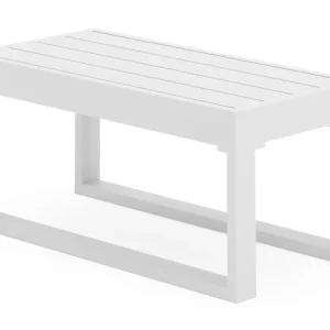 Voordeelprijs Caldela bijzettafel in wit aluminium - L 70 x B 34 x H 31 cm