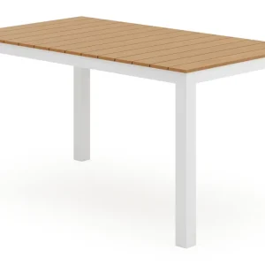 Toma tuintafel in wit aluminium en polywood - L 140 x B 80 x H 73 cm Premium