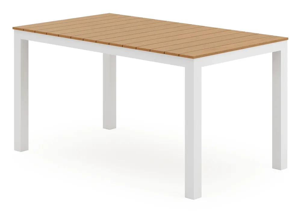 Toma tuintafel in wit aluminium en polywood - L 140 x B 80 x H 73 cm Premium