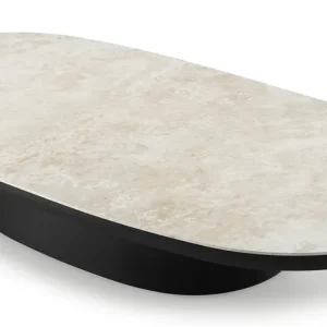 Aanbieding Amico loungetafel bombo in zwart aluminium en volkeramiek Rapolano - L 171 x B 89 x H 24 cm