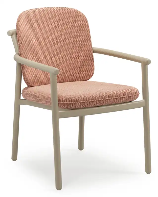 Alleen Vandaag Bono stapelbare tuinstoel in beige aluminium met stoelkussen in All Weather Sunbrella® Luxe Lopi Fawn