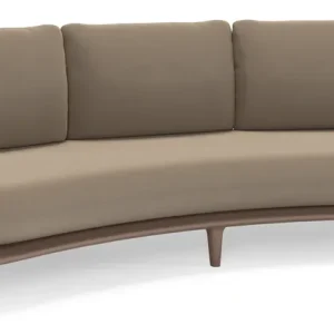 Aanbieding Bomero loungebank in taupe aluminium met natte heather grey all weather sunbrella® luxe kussen