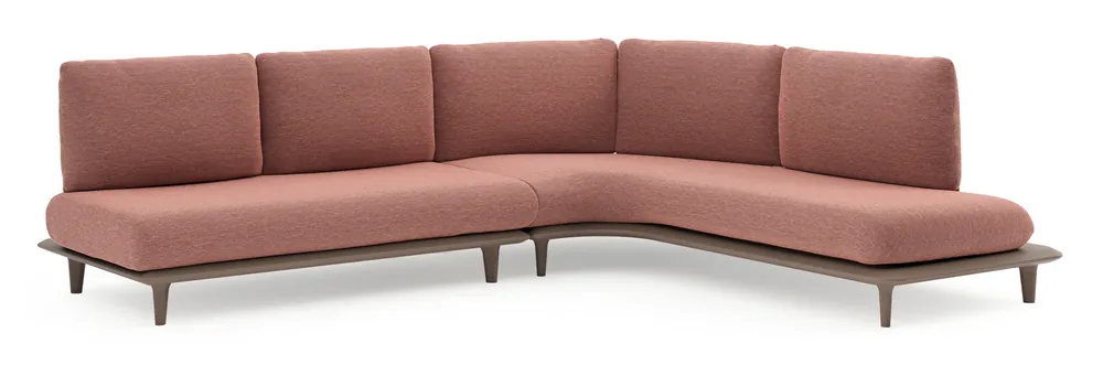 Aanbieding Bomero loungehoek in taupe aluminium met slow alezan all weather sunbrella® luxe kussen