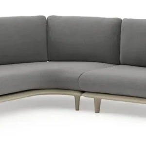 Aanbieding Bomero loungehoek in beige aluminium met heritage slate all weather sunbrella® luxe kussen
