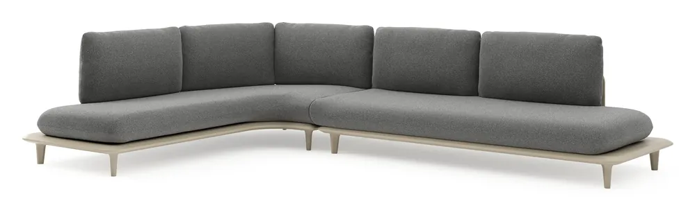 Aanbieding Bomero loungehoek in beige aluminium met catania black all weather cosytica kussen