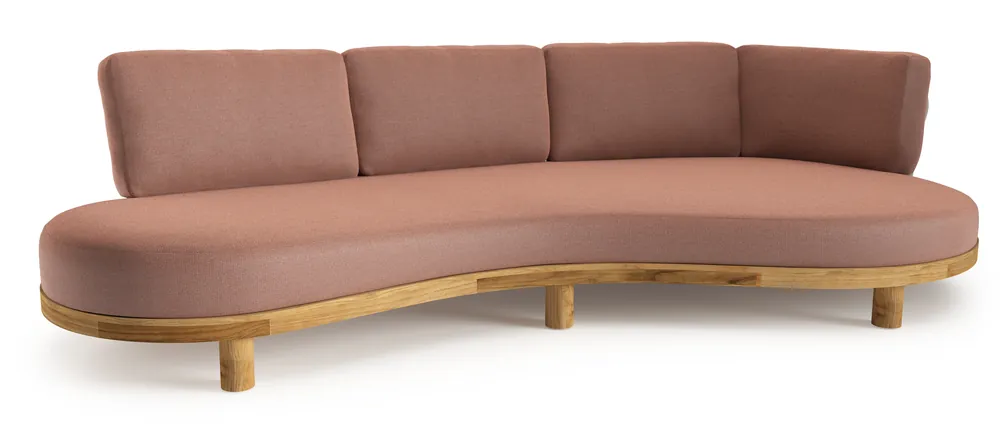 Betrouwbaar Donato loungebank in teak met savane rust all weather sunbrella® luxe kussen