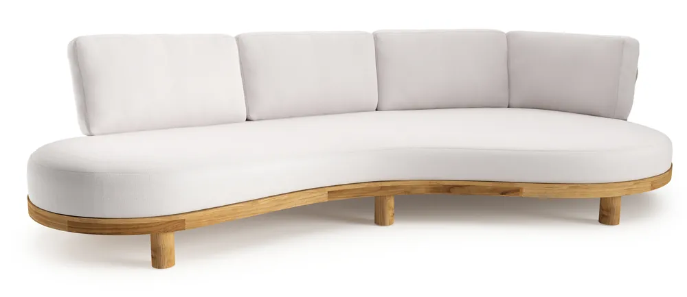 Donato loungebank in teak met savane whisper all weather sunbrella® luxe kussen Aanbieding