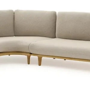 Aanbieding Bomero loungehoek in teak met marbella beige all weather cosytica kussen
