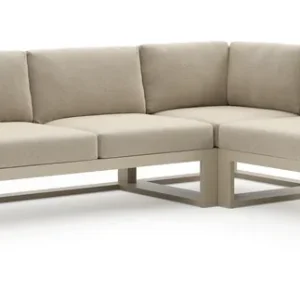 Weekendaanbieding Verato loungehoek in beige aluminium met marbella sand all weather cosytica kussen