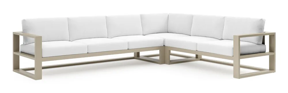 Verato loungehoek in beige aluminium met ego birch all weather solica kussen Beste Prijs
