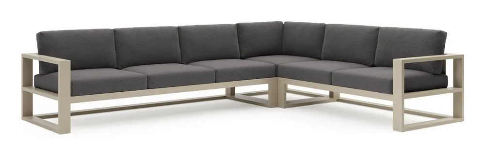 Laatste Kans Verato loungehoek in beige aluminium met firenze tunder all weather solica kussen
