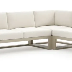 Weekendaanbieding Verato loungehoek in beige aluminium met savane white all weather sunbrella® luxe kussen