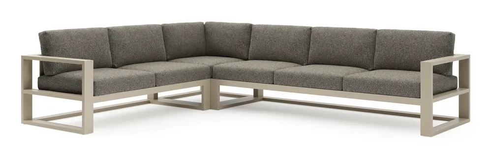 Weekendaanbieding Verato loungehoek in beige aluminium met marbella tunder all weather cosytica kussen