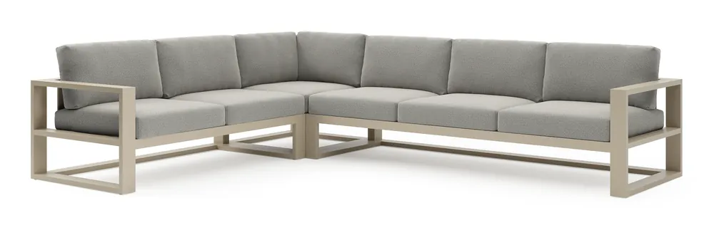 Verato loungehoek in beige aluminium met savane tunder all weather sunbrella® luxe kussen Bestseller