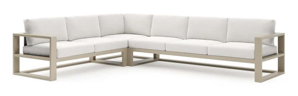 Flitsaanbieding Verato loungehoek in beige aluminium met soul optik all weather solica kussen