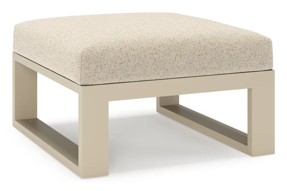Verato poef in beige aluminium met bora desert all weather cosytica kussen Superprijs