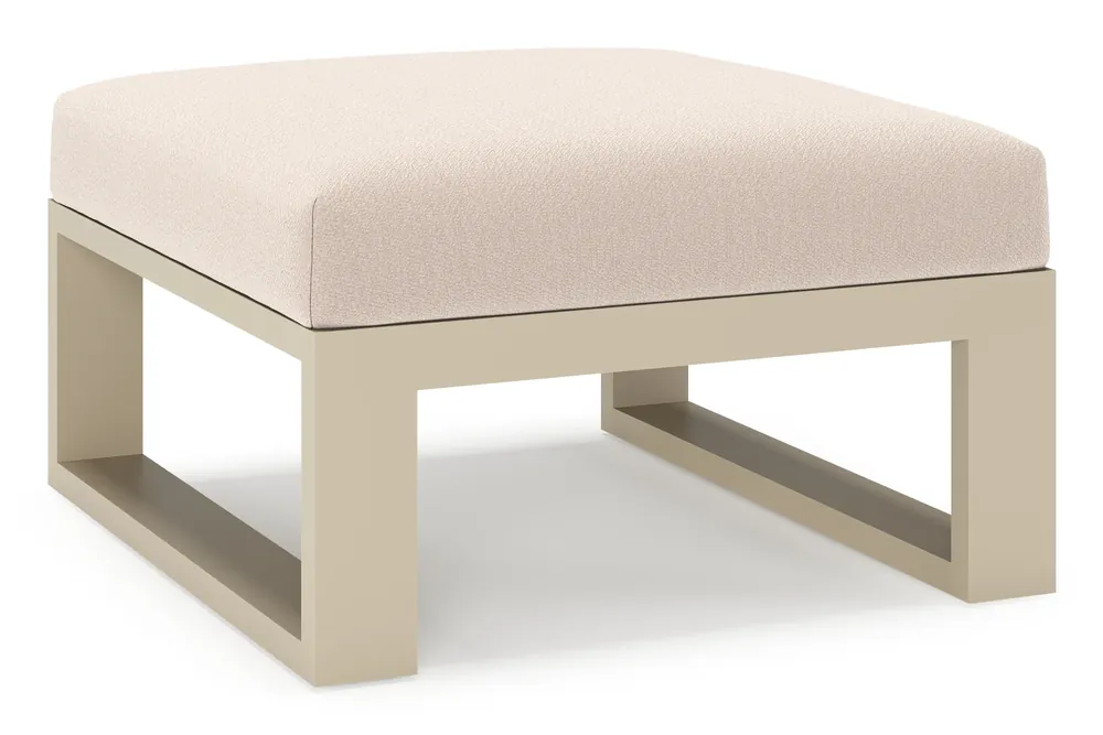 Verato poef in beige aluminium met wander pilat all weather sunbrella® luxe kussen Bestseller