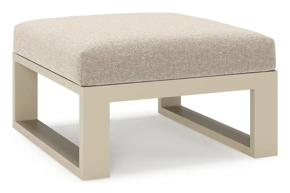 Beste Prijs Verato poef in beige aluminium met chartres pewter all weather sunbrella® luxe kussen