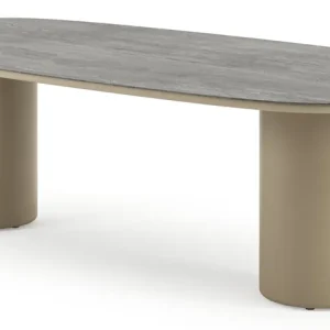 Aanbieding Amico tuintafel bombo in beige aluminium en volkeramiek Aspen Grey - L 270 x B 125 x H 74 cm