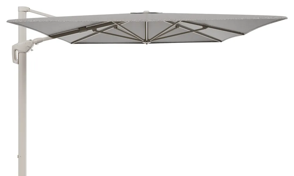 Meest Verkocht Minore zweefparasol met tiltfunctie in beige aluminium en Tundra Pepper All Weather Sunbrella® Luxe parasoldoek - L1 400 x L2 300 cm (zonder voet)
