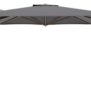 Aanbieding Minore zweefparasol met tiltfunctie in houtlook aluminium en Firenze Tunder All Weather Solica parasoldoek - L1 350 x L2 350 cm (zonder voet) (zonder voet)